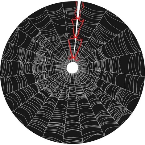CCYKXA Weihnachtsbaumdecke mit Spinnennetzmuster, bedruckte Stoffbaumdecke für Halloween-Partydekorationen (1/5)