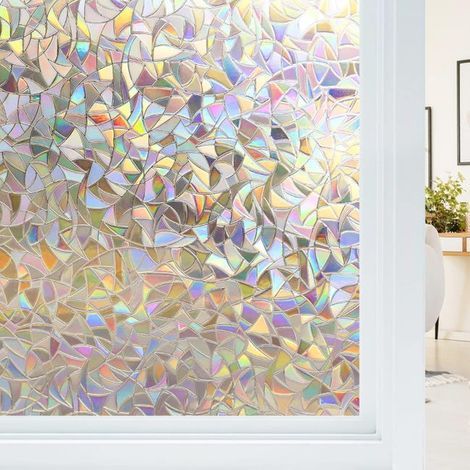 Film adhésif pour vitres, effet verre arc-en-ciel, 40 x 100 cm - film décoratif pour vitres - résistant aux UV (1/5)
