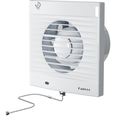 100 mm Ventilateur d'extraction d'air silencieux pour salle de bain,avec minuterie et interrupteur à cordon,cuisine, WC, garage, cave, avec minuterie, 34 dB,blanc (1/5)