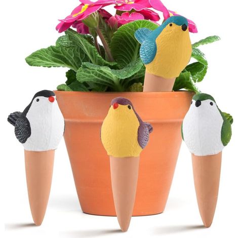 Set mit 4 Tonkegeln zur Bewässerung, Ton-Bewässerungskegel, gute Wasserdurchlässigkeit, Tonkegel-Bewässerung für Blumen, Topfpflanzen und Gartenpflanzen