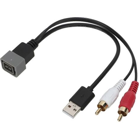 8-poliger USB-2-RCA-Stecker-Kabeladapter, Video- und Audiokabelanschluss, Ersatz für Nissan Cube ab 2011