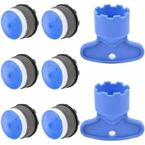 Aérateur de robinet 18,5 mm avec clé de démontage, filtre à économie d'eau, raccord de robinet d'évier de cuisine, régulateur de débit avec bulleur intégré (18,5 mm)