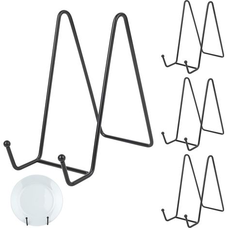 4 Pz Support Assiette, Porte Assiette Chevalet en Métal, 15 cm Support Presentoir pour Porte Livre Photo Table assiettes décoratives (1/5)