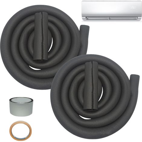 Isolation de tuyau pour climatiseur – Manchon thermique résistant aux UV – Prédécoupé – 3 m de long – 0,9 cm d'épaisseur – Pour plinthes de camping-car, gouttières d'hiver, bâtiments, greniers (1/5)