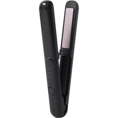 Mini fer à friser sans fil rechargeable, anti-brûlure, noir pour femmes. (1/5)
