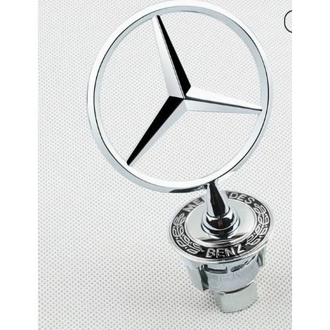 Emblème étoile d'origine Mercedes-Benz sur capot, emblème avant de capot, argent, seigle. (1/2)
