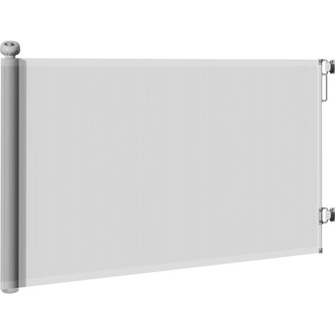 Barrière pour chien rétractable 0-140 cm interrupteur sécurité portes escaliers gris