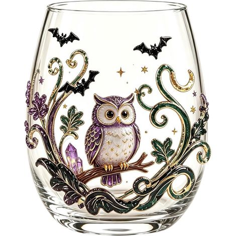 Mundgeblasenes Whiskyglas, Halloween-Design (1/2)
