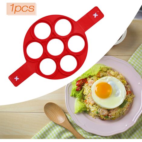 Moule à crêpes antiadhésif en silicone, outil de cuisson pour muffins, crêpes ou œufs au plat. (1/5)
