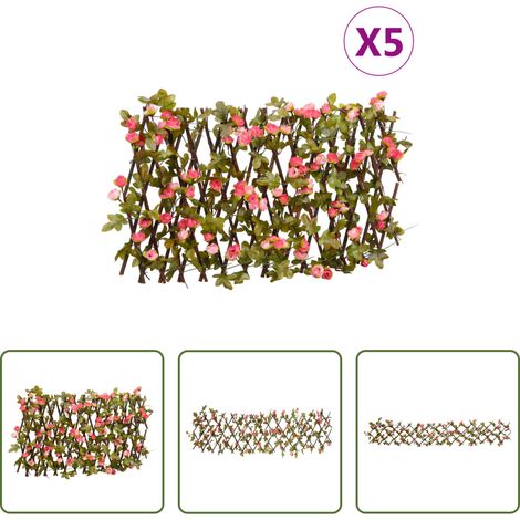 vidaXL Décoration jardin - Treillis de lierre artificiel extensible 5 pcs 180x20 cm (1/5)