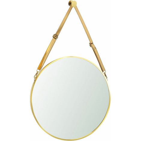 Hengda Corde Miroir Rond Miroir De Salle De Bains Miroir Décoratif En Métal Ø50cm Or - Or (1/5)