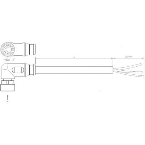 Câble de raccordement pour capteurs/actionneurs M8 femelle coudé, extrémités ouvertes Pôle: 4 TE Connectivity 1-2273011-1 1 pc(s) W774981 (1/3)