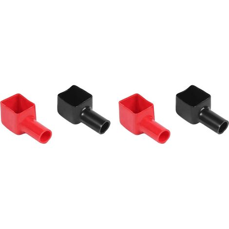 2 paires de capuchons isolants rouges et noirs pour bornes de batterie de voiture (positive et négative) empêchant la migration des alcalis vers l'extérieur. (1/5)