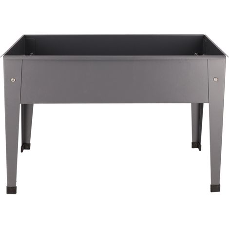Esschert Design – Carré potager sur pied en métal – Acier gris anthracite – Dimensions L 62 x l 29 x H 45 cm – Pour culture sur balcon ou jardin