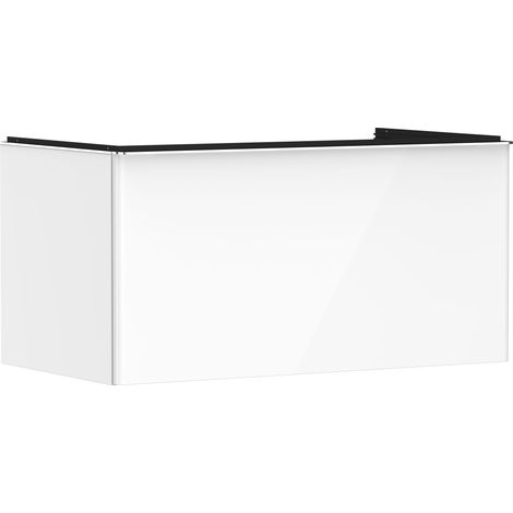 Waschtischunterschrank Xelu Q 980x485x550mm weiß hochglanz Griff chrom (1/5)