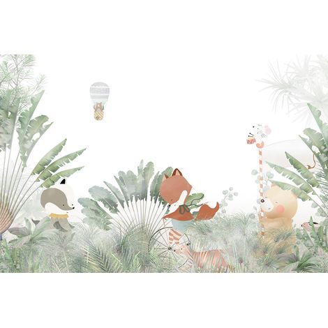 Papier peint panoramique Enfants - Animaux - 195 cm x 130 cm (1/2)