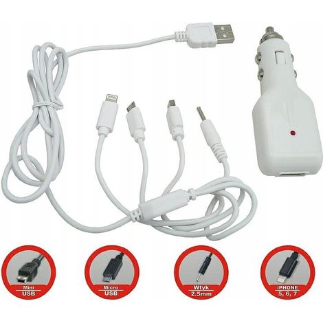 Caricabatterie da auto universale USB-C per iPhone con porta Micro USB 12V/24V (1/2)