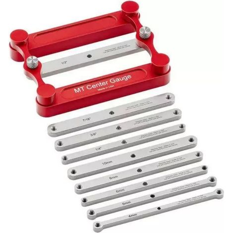 Jauge de centrage MT en aluminium, gabarit de marquage centre pour menuiserie, outil de positionnement pour tracer le centre des pièces de bois (1/5)