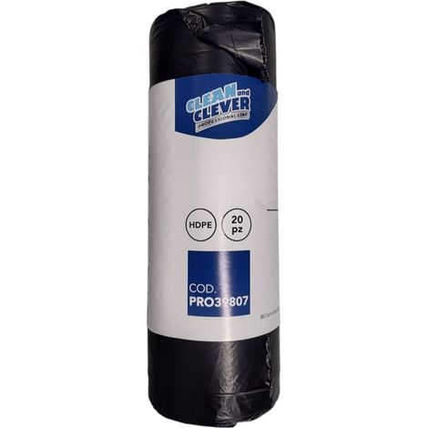 Bolsas de basura resistentes, duraderas, negras, limpias, prácticas, 120 L, 20 unidades/rollo