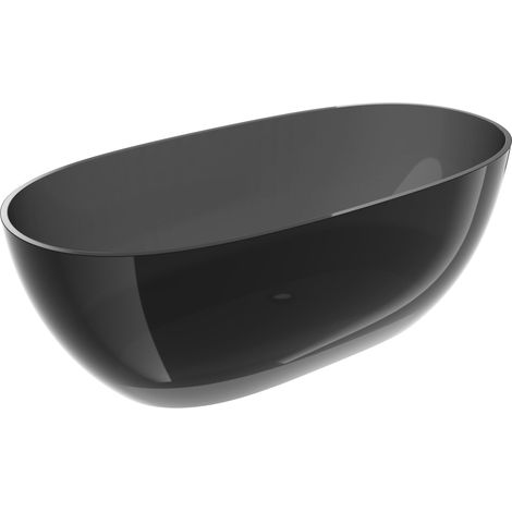 Mexen Pure nero vasca da bagno autoportante trasparente 170 x 80 cm, tappo cromato - 58071708013 (1/5)