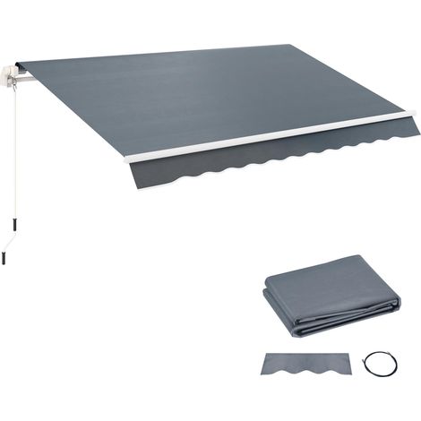 Toile de rechange pour store banne 2,8 x 2,5 m avec protection UV 50+ imperméable pour terrasse, patio et jardin, grise (1/5)