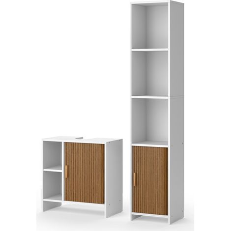 Set di mobili da bagno Norea, Rovere/Bianco, Set da 2 pezzi, Vicco (1/5)