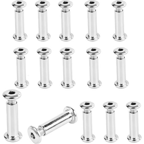 30 Pièces Vis Assemblage Meuble M6 Acier Nickelé, Vis de Connexion M6 pour Assemblage de Meuble, Diamètre Ø8 mm (21-27mm) (1/5)