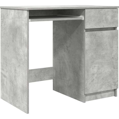 Bureau，Table de travail，Table d'étude gris béton 86x49x76 cm bois d'ingénierie CFW88409 (1/5)