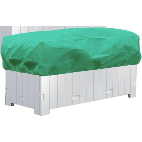 Housse de protection antigel pour jardinière rectangulaire, conçue pour les plates-bandes surélevées, isolation hivernale, adaptée aux balcons et aux rebords de fenêtre (vert, 100x40x45 cm) (1/4)