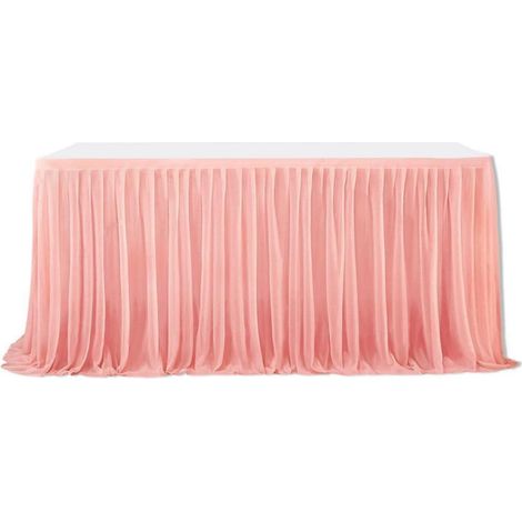 Tischrock Tüll Rosa 6 Fuß Plissee für Hochzeiten & Geburtstage