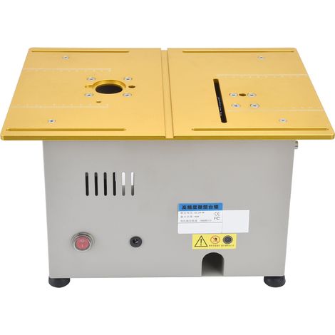 Elektrische Mini-Tischkreissäge, tragbar, für Holzbearbeitung, Tischgerät, DC 12–24 V, 96 W, EU-Stecker 110–240 V, vergoldet (1/5)