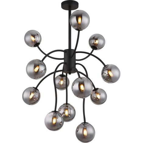 Globo - plafoniera - RIHA - nero - vetro - Ø 62cm - G9 -