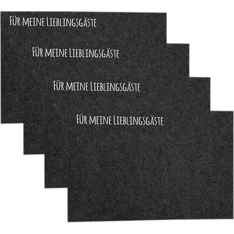 4er Filz Platzset eckig 45x30cm-M116636-Gäste-Anthrazit