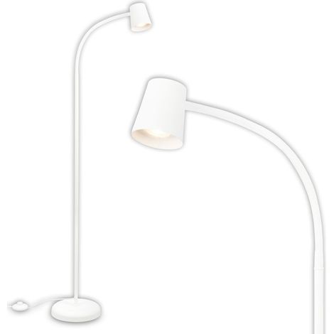BRILONER Stehleuchte, mit Fußschalter, flexibler Lampenkopf, Stehlampe, 127,5 cm, 1x GU10, max. 9W, weiß