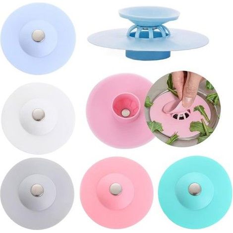 Ensemble de 5 bouchons de vidange en silicone, pour baignoire et évier, bouchons universels et crépines, pour éviter