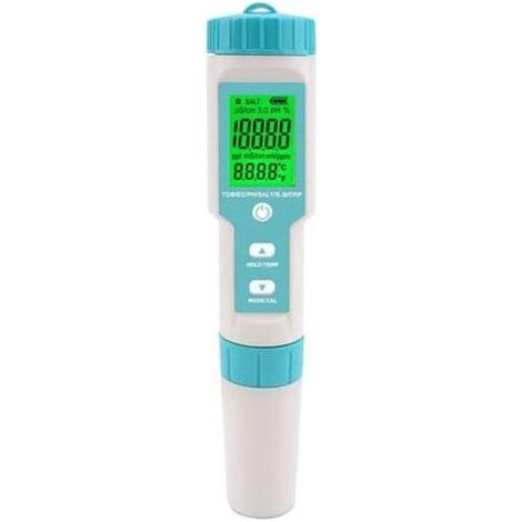 Testeur de salinité de piscine, testeur de pH et de salinité d'eau salée, testeur numérique 7 en 1, testeur de pH et de salinité de piscine (1/3)