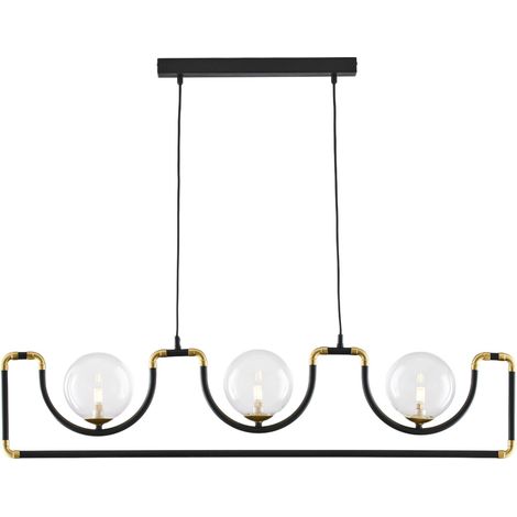 Lampada sospensione moderna nero-oro 3 sfere G9 Jupiter (1/5)