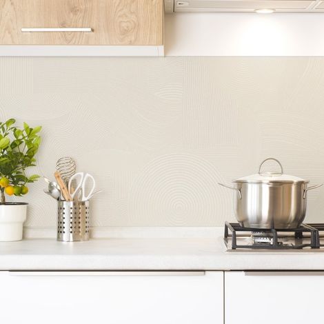 Crédence cuisine en aluminium - motif sable beige - 360x50 cm (en 3 bandeaux) (1/5)