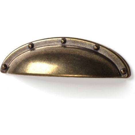 Asa-concha en zamak con acabado cuero, dimensiones: 92x26x20mm, entrepuntos: 64mm - (1/2)