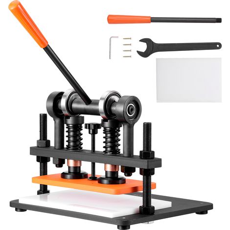 VEVOR Máquina Cortadora de Cuero 280x140 mm Capacidad de Carga de 1,5 T Prensa Troqueladora Manual Carrera Ajustable 12 mm Perforadora Manual para Cuero Papel Espuma Plástico Caucho Varios Materiales