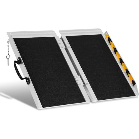 Randaco Rampa para Silla de Ruedas 61cm Plegable Aluminio Antideslizante 2x Superficie Antideslizante Portátil 270KG Capacidad