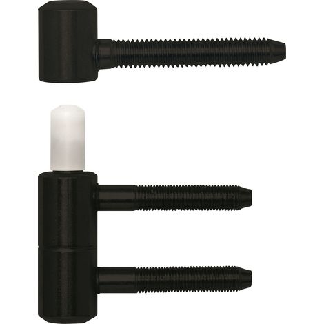 SFS Einbohrband 2-teilig für Futtertüren, 16 mm, Stahl schwarz besch. RAL 9005 (1/3)