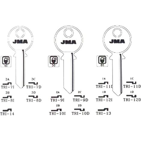 JMA llavin tri-11d acero , Caja 50 Llaves en Bruto JMA TRI 11D acero Niquelado Perfil TRI (Grupo D).
- Llave en bruto diseñada para la reproducción precisa de llaves con perfil TRI