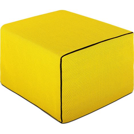 EVERGREENWEB - Pouf Letto con Materasso Singolo 80x190 cm in WaterFoam Alto 15 cm, Salvaspazio Pieghevole per Camera e Soggiorno, Futon Pieghevole Salvaspazio, Tessuto 3D Giallo (1/5)