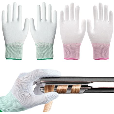 guantes resistentes al calor, guantes térmicos con dedos de silicona, guantes térmicos para peinar, protección térmica para plancha y rizador de pelo. (1/5)