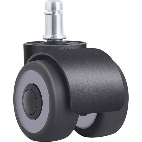 Stück Bürostuhlrollen, 11 x 22 mm, Doppelrad-Design, kratzfest, Bodendurchmesser 50 mm (1/4)
