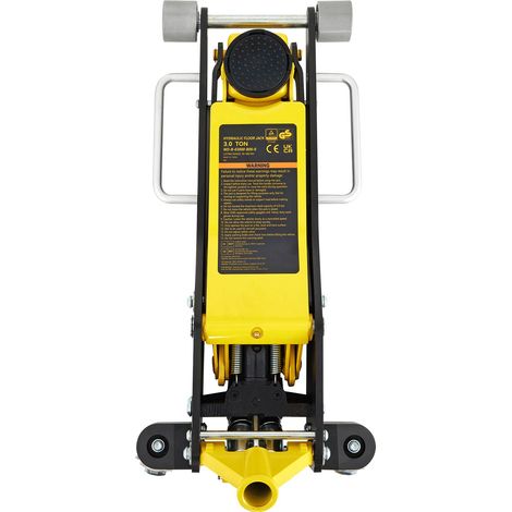 Cric de sol 3 tonnes ultra-plat, cric de course en aluminium et acier avec double piston et pompe à levée rapide, hauteur de levage 90 mm à 500 mm (1/5)