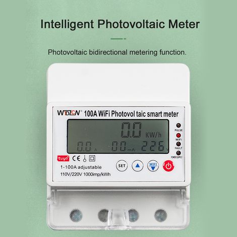 Interruptor inteligente WiFi Tuya RMDZT-GF/4P de 100 A con medidor fotovoltaico bidireccional y temporizador. (1/4)