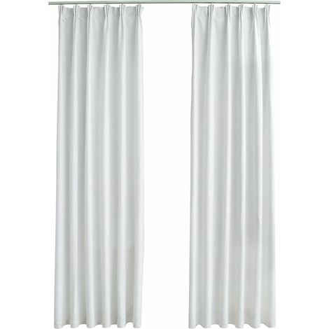 Verdunkelungsvorhänge mit Haken 2 Stk. Cremeweiß 140x245 cm