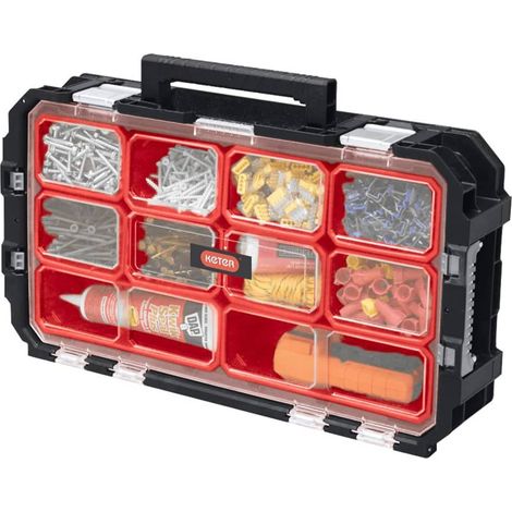 Keter 240051 Connect Organizer - Caja de Herramientas, Color Negro/Rojo, 54 x 30.2 x 11.4 cm (1/5)